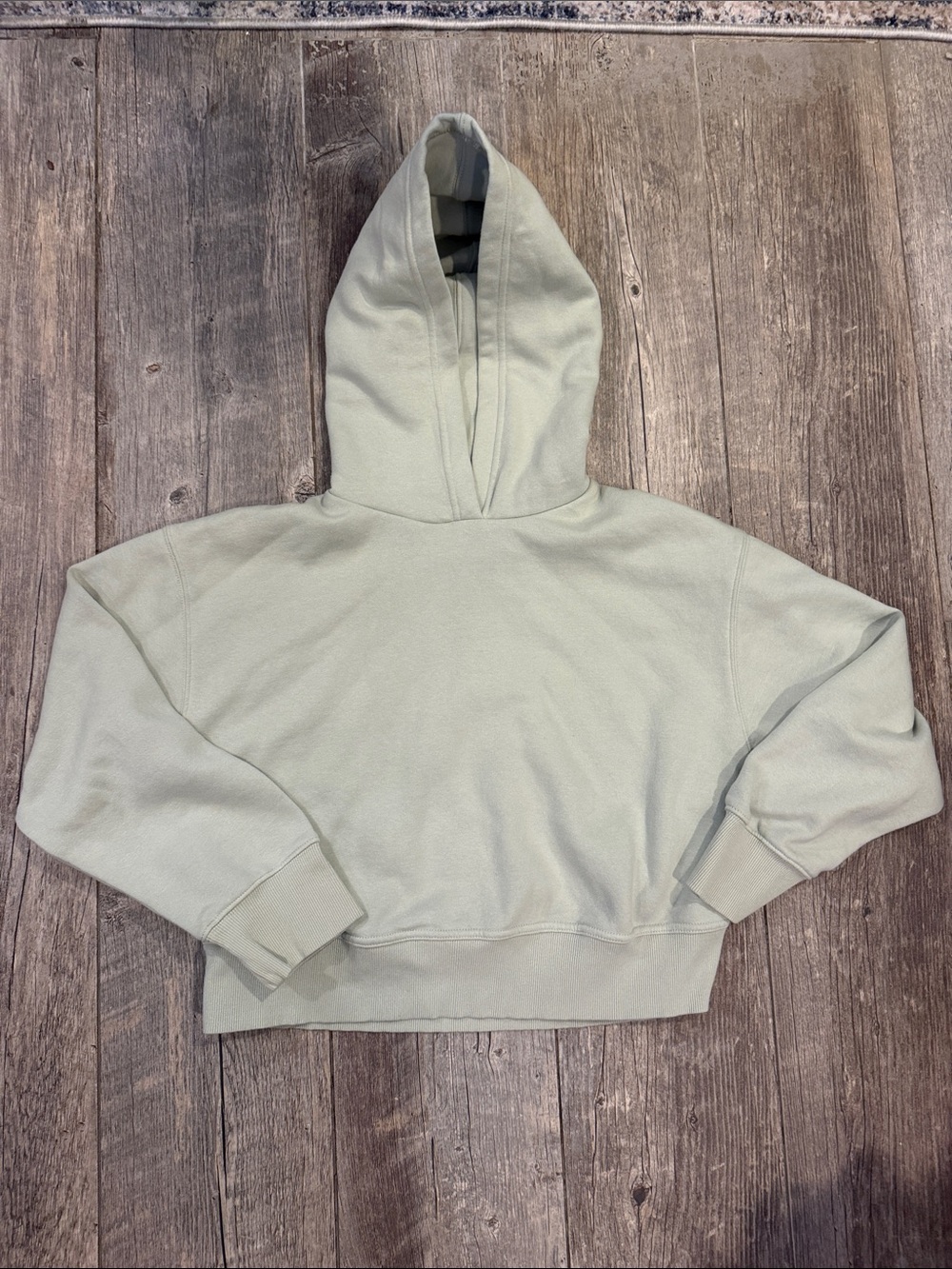 Zara Light Sage Green Cropped Hoodie